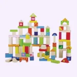 دلو مكعبات بناء ملونة، 100 قطعة