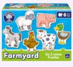 مجموعة من 6 ألغاز لحيوانات المزرعة ORCHARD TOYS