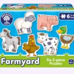 مجموعة من 6 ألغاز لحيوانات المزرعة ORCHARD TOYS