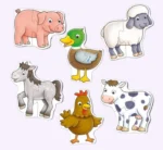 ⁦مجموعة من 6 ألغاز لحيوانات المزرعة ORCHARD TOYS⁩ - الصورة ⁦2⁩